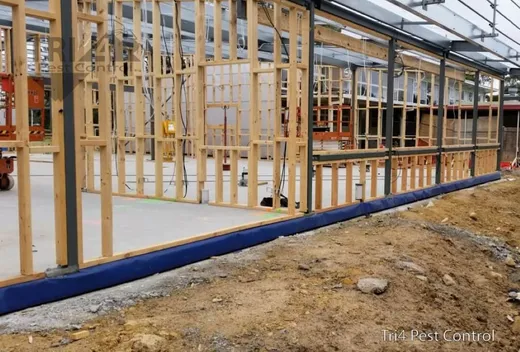 Termite barrier installed during new home construction