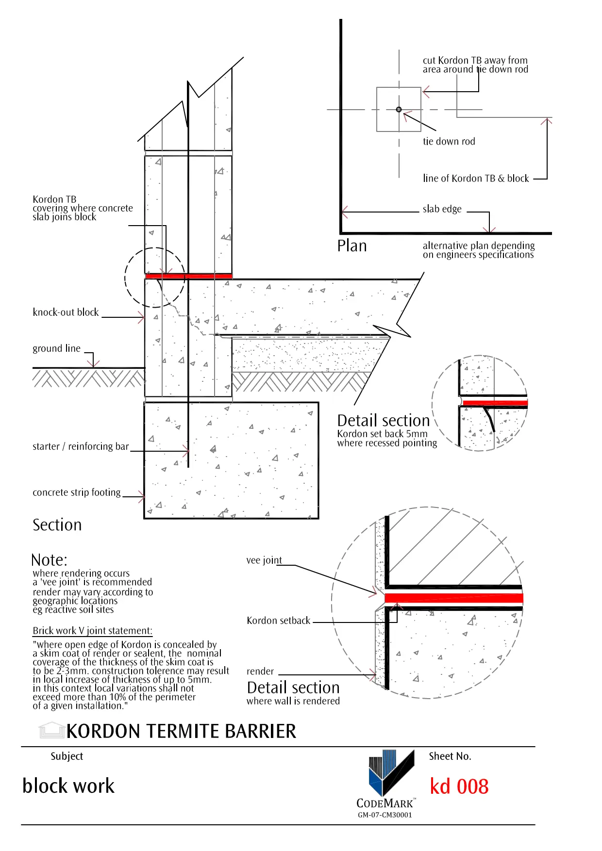 Blockwork Detail with Render Finish