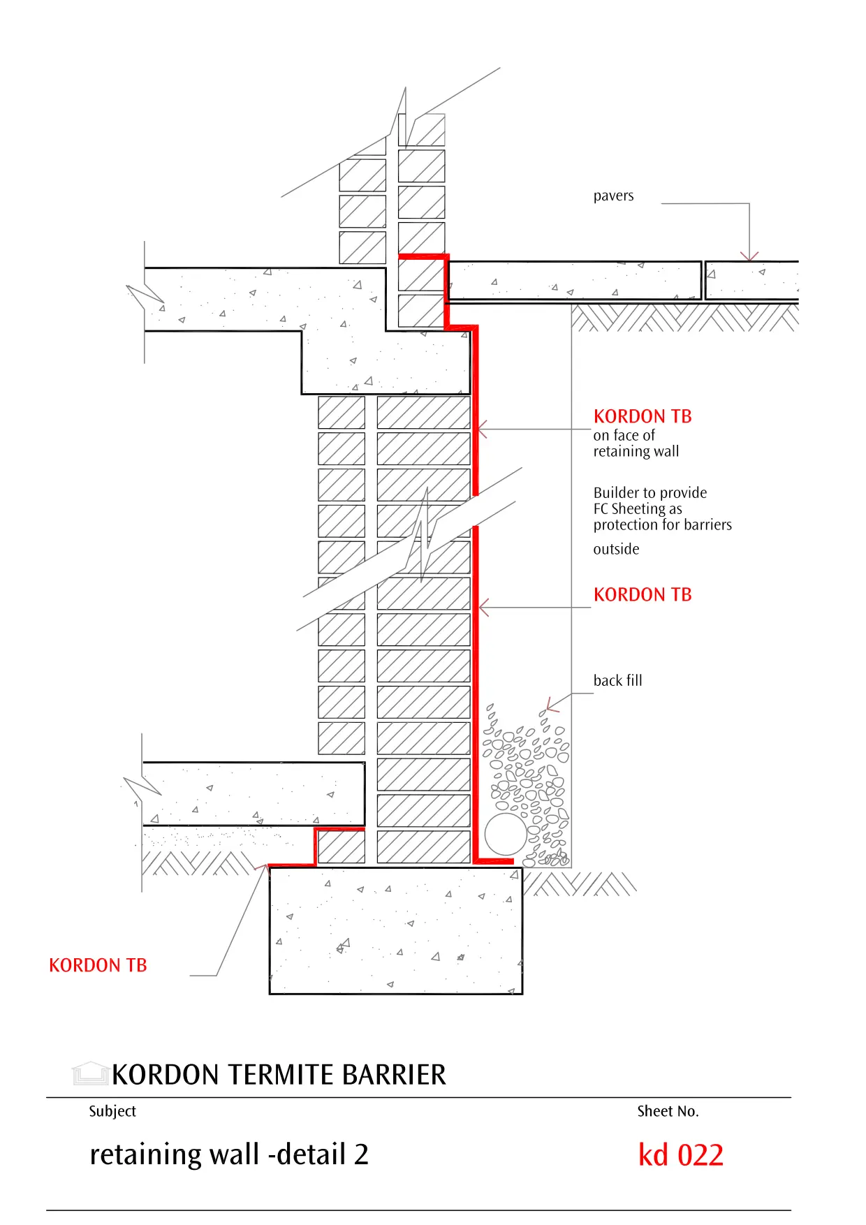 Retaining Wall Detail - Basement Level