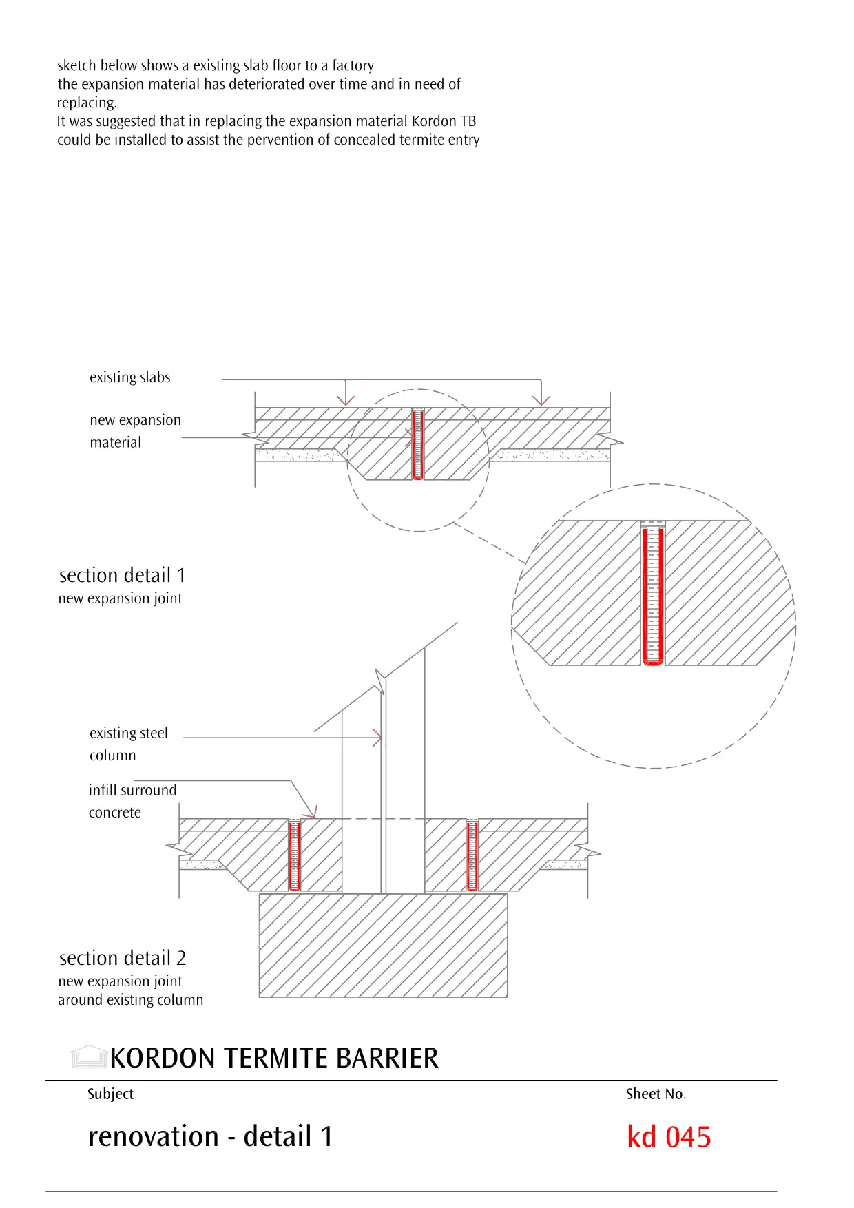 Renovation Detail - Expansion Joint